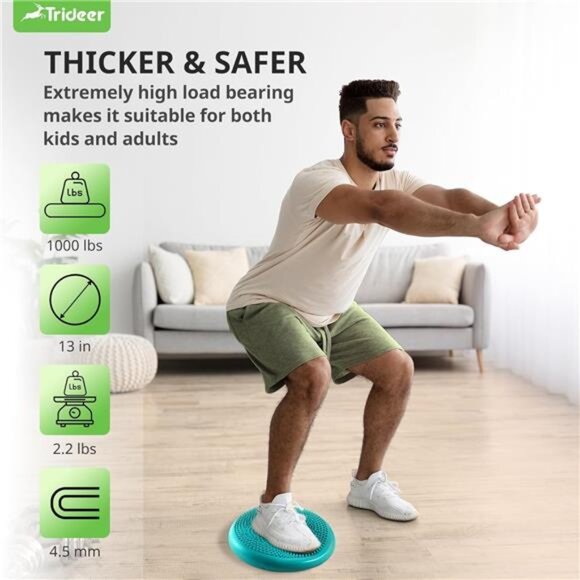 Trideer Wobble Cushion with Inflation Pump - Wiggle Seat for Sensory - Picture 5 of 7